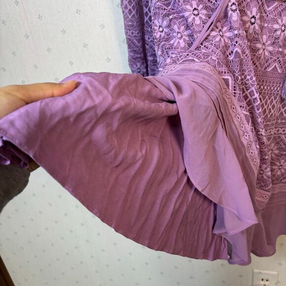 Sundance Maxine Lace Purple Dress Size Large Tassel Relaxed Boho Mystic Cocktail - Picture 9 of 11